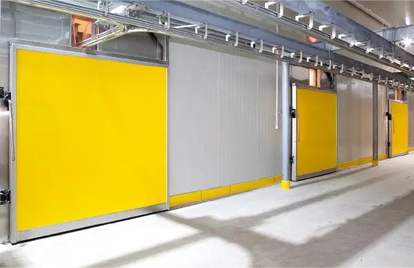 a yellow and grey wall