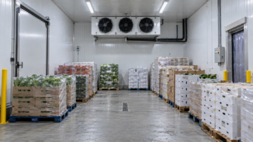 Cold Room Cooling Load Calculation in a commercial storage room with evaporator, palletized goods and temperature monitoring equipment